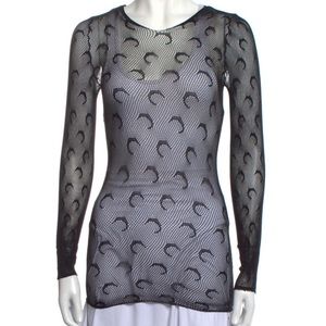 Marine Serre fishnet half moon top